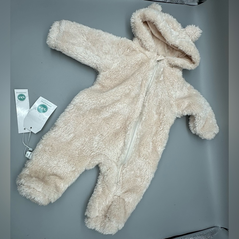 Baby Bear Hooded Romper Unisex Animal Bear Hooded Boat Jacket